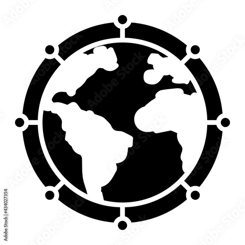 A glyph design, icon of global network