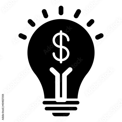 A glyph design, icon of financial idea