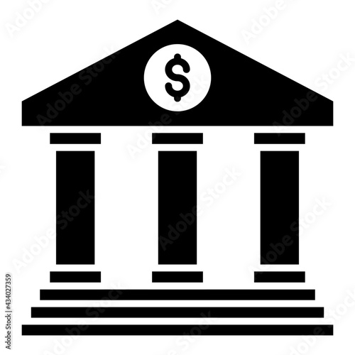 A glyph design, icon of bank