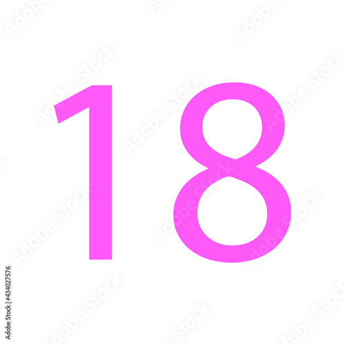 18 NUMBER SIMPLE CLIP ART VECTOR ILLUSTRATION