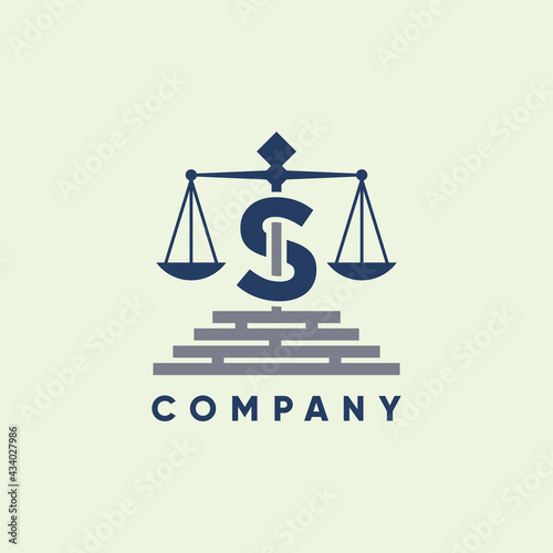 Letter S Legal Firm Law and Attorney Logo Design Vector Graphic Icon Emblem Illustration