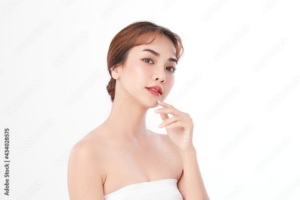 Beautiful young asian woman with clean fresh skin on white background, Face care, Facial treatment, Cosmetology, beauty and spa, Asian women portrait Beautiful young asian woman with clean fresh skin on white background, Face care, Facial treatment, Cosmetology, beauty and spa, Asian women portrait