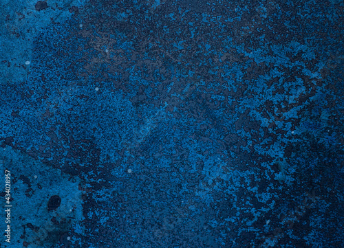 Old blue metal grunge background or texture.