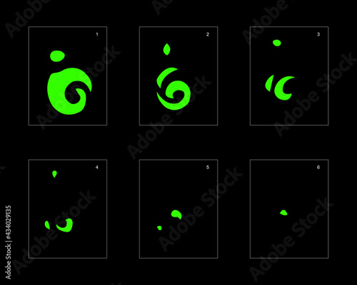 Smoke effect. liquid smoke animation sprite sheet. classic liquid smoke effect animation for game or cartoon or animation. vector style liquid animation effect 1941.