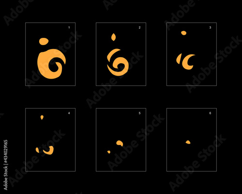Smoke effect. dust smoke animation sprite sheet. classic dust smoke effect animation for game or cartoon or animation. vector style animation effect 1939.