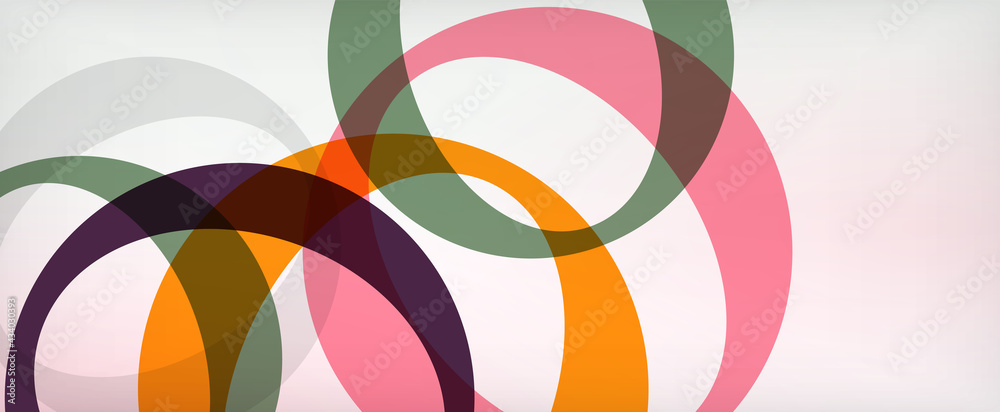 Obraz premium Ring geometric shapes, o letter repetition wallpaper. Abstract background for business or technology presentations, internet posters or web brochure covers