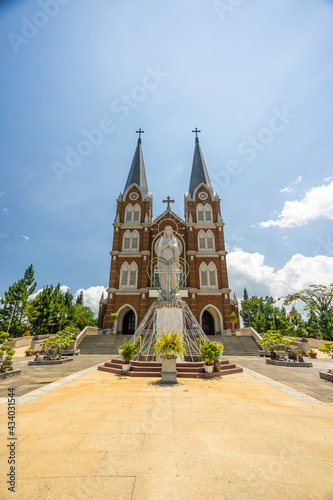 Church of the Holy Mother (another name is Thanh Mau church) in Bao Loc Town, Lam Dong, Vietnam. Travel and religion concept.