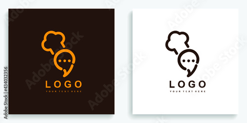 Chef Talk Chat Letter C Logo. Modern logo icon symbol template vector design