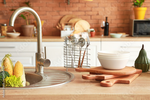 Cooking utensils on kitchen...