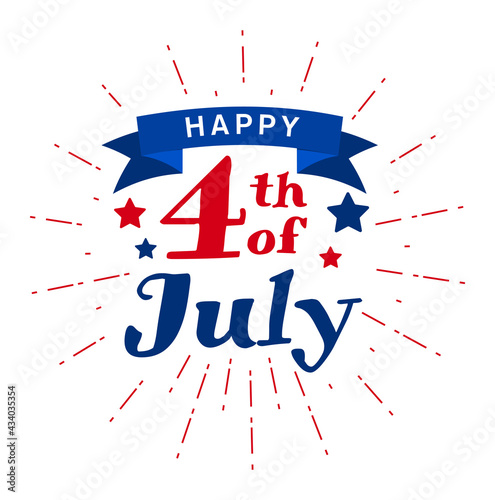 Happy 4th of July, USA celebrations firework monogram, icon design
