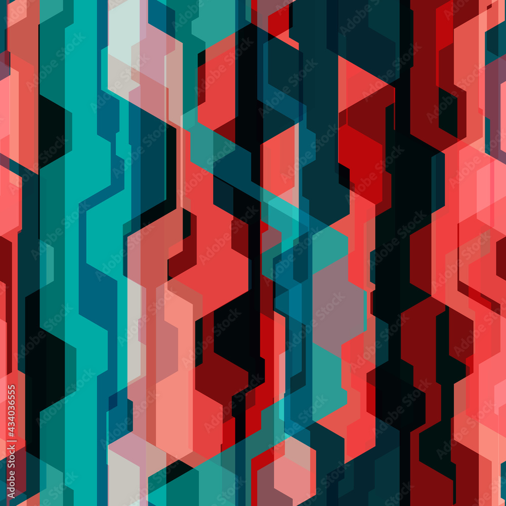 Blue, red, pink tech seamless pattern. Abstract vector background for web page, banners backdrop, fabric, home decor, wrapping Blue, red, pink tech seamless pattern. Abstract vector background for web page, banners backdrop, fabric, home decor, wrapping