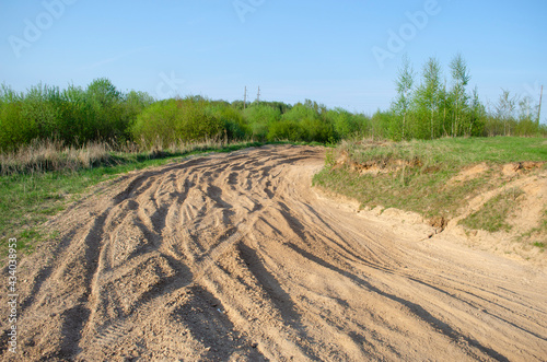 Sand track of the race track for competitions