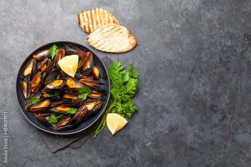 Traditional seafood mussels