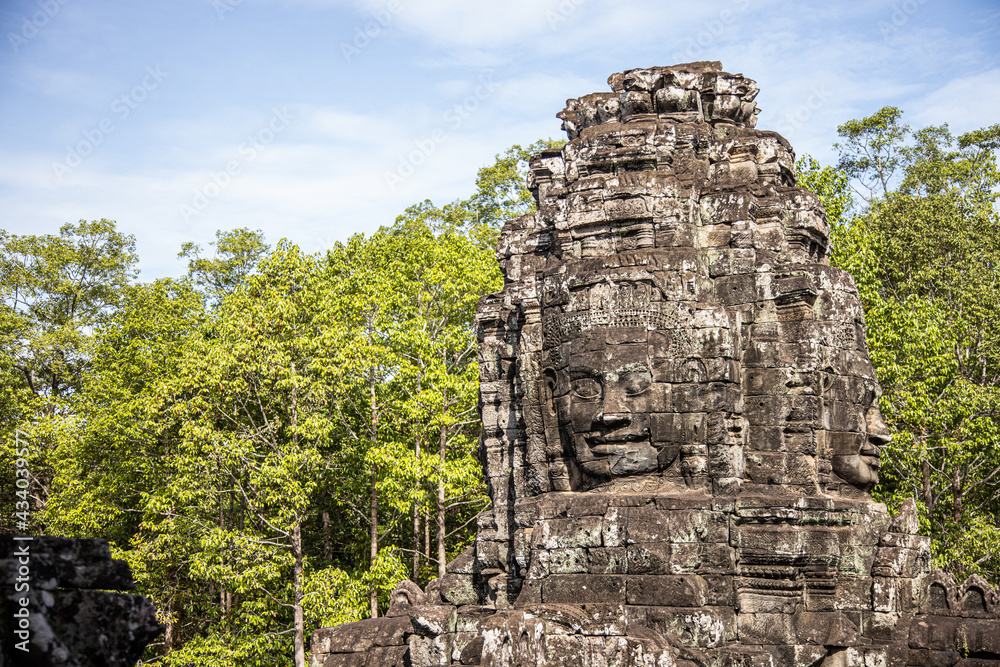 Ancient temple ruins in the jungles of Siem Reap, Cambodia