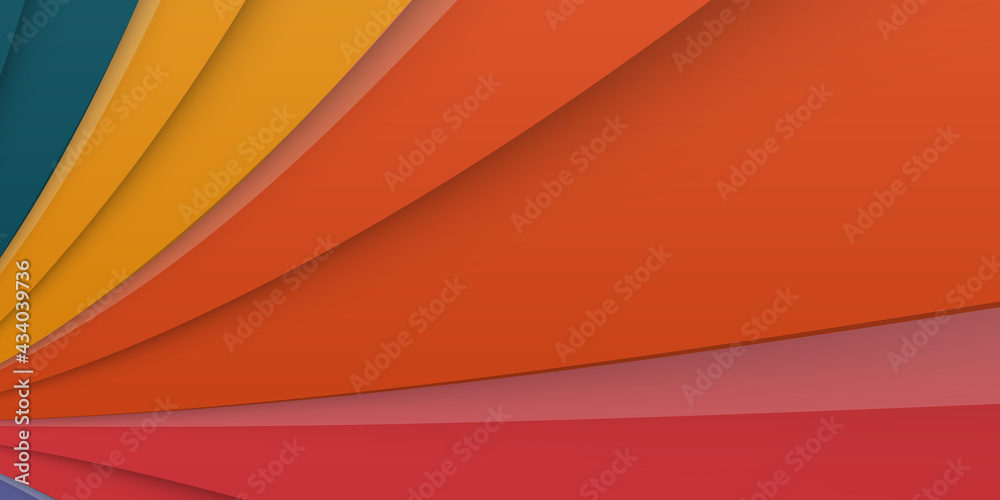 Bright gradient color abstract line pattern background cover design. modern background design with trendy and vivid vibrant color. blue violet red orange green placard poster vector cover template. 
