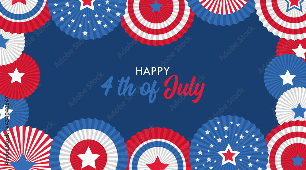 4th of july USA Independence day abstract background. Template for cards, stickers and party invitations. - obrazy, fototapety, plakaty 