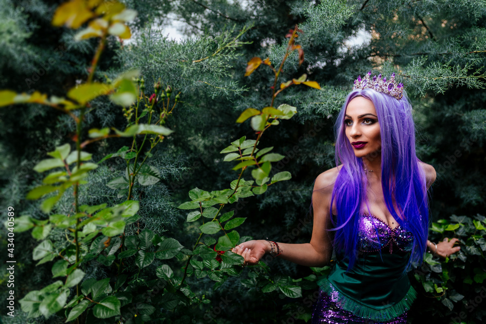 Young fairy princess girl in mystical place