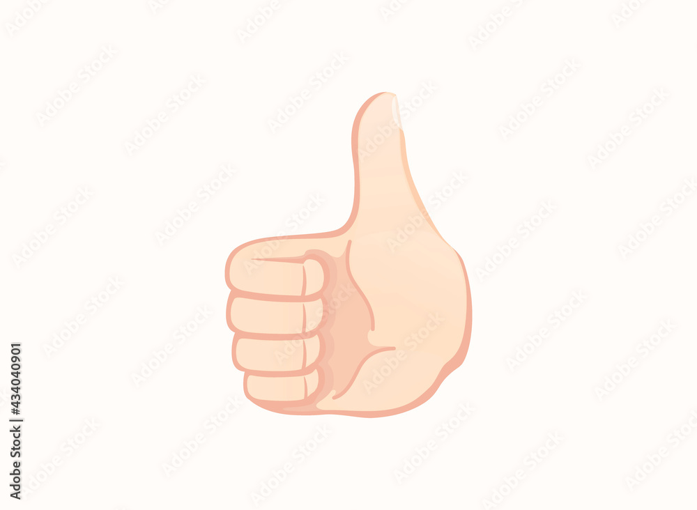 Thumb up icon. Hand gesture emoji vector illustration.
Thumb up icon. Hand gesture emoji vector illustration.