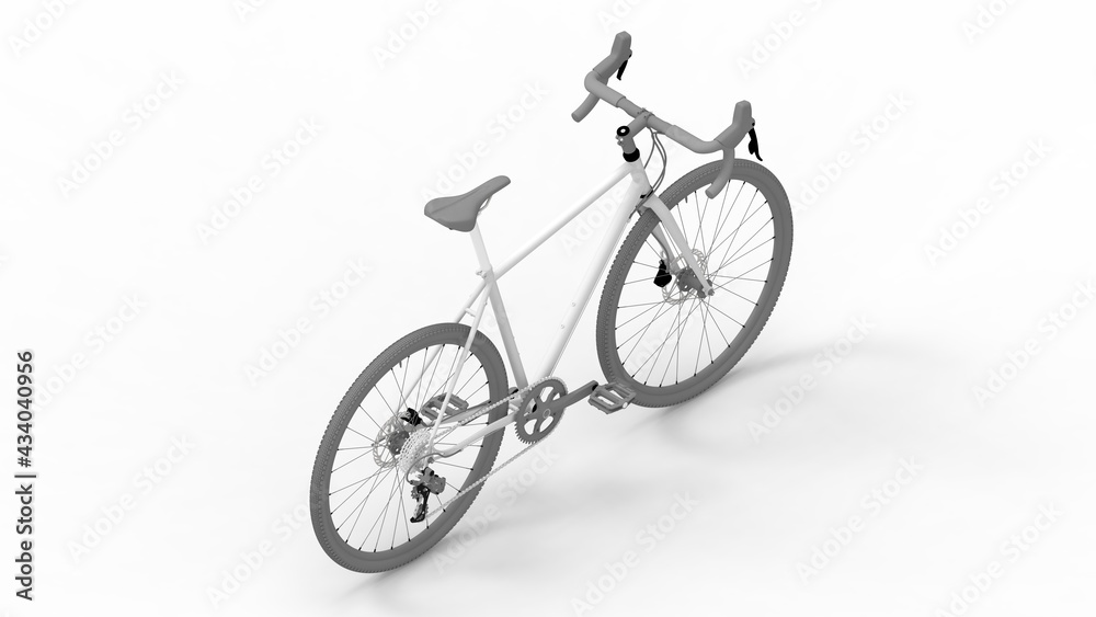 Fototapeta premium 3D rendering of a racing bike bicycle isolated on white background