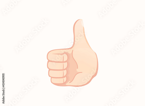 Thumb up icon. Hand gesture emoji vector illustration.
