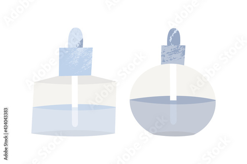 Nasal, eye, ear drops. Apothecary bottle, tube with medications. Vector flat cartoon illustration