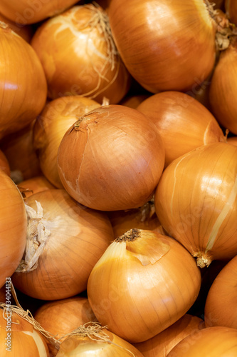 Fototapeta Naklejka Na Ścianę i Meble -  Organic onion. Close-up onion background