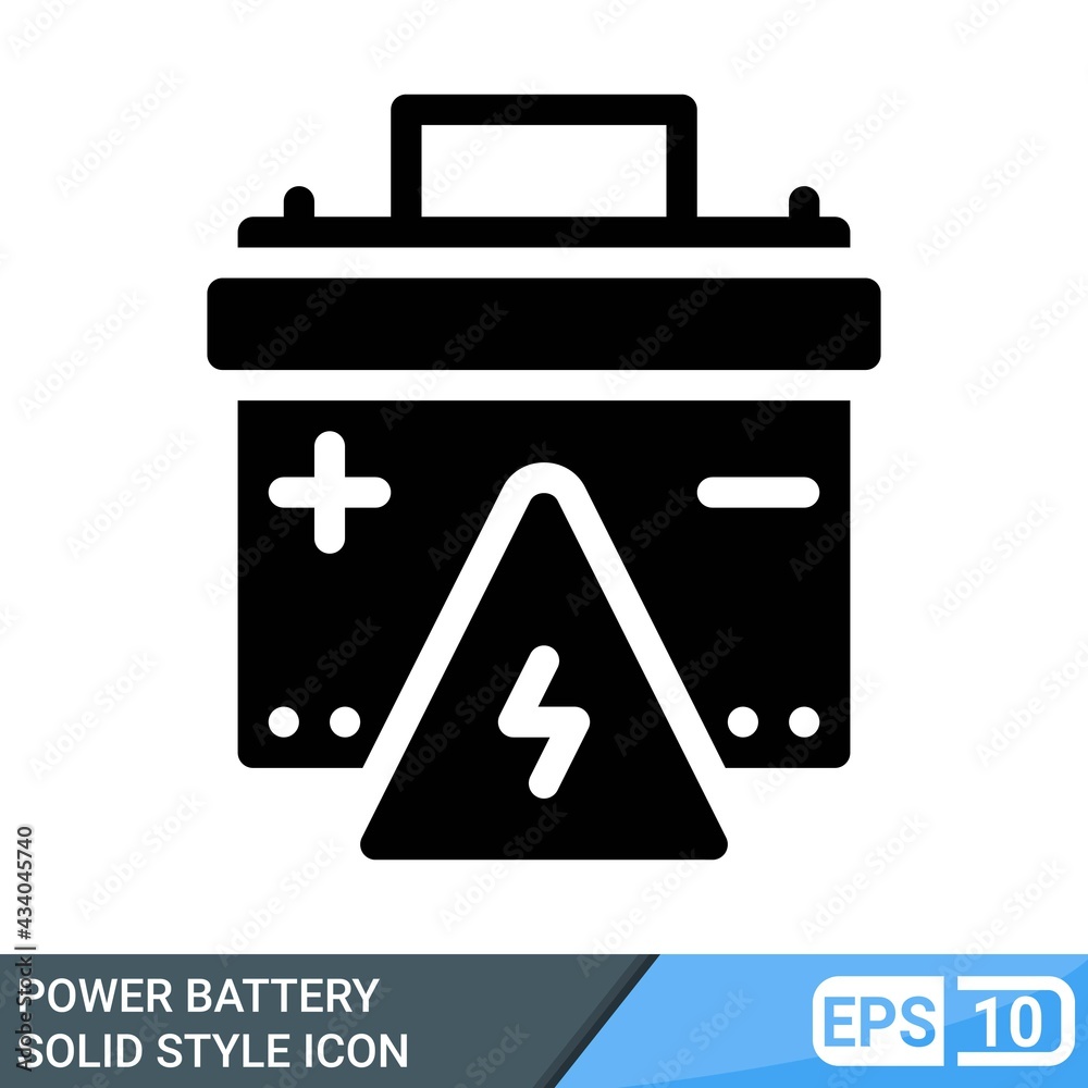 power battery icon in solid style. vector illustration isolated on white background. color can be edit. EPS 10 power battery icon in solid style. vector illustration isolated on white background. color can be edit. EPS 10