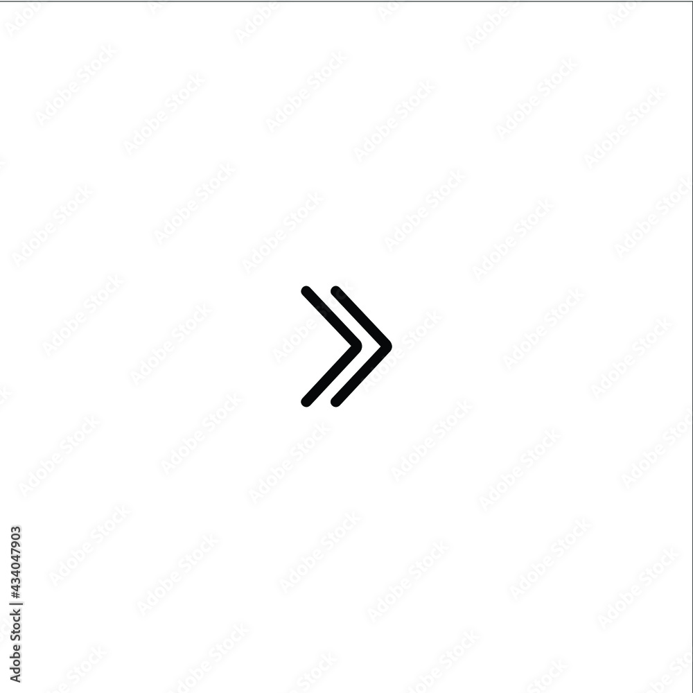 Double right arrow outline icon
