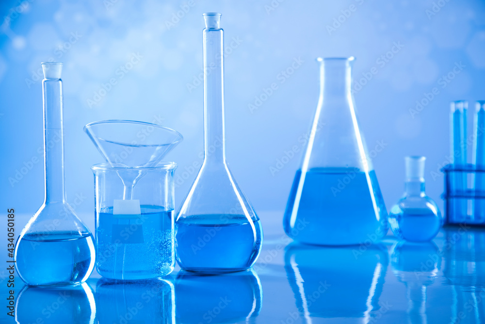 Laboratory Research and Development. Scientific glassware for chemical experiment Laboratory Research and Development. Scientific glassware for chemical experiment