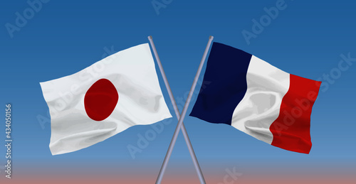 フランスと日本の国旗