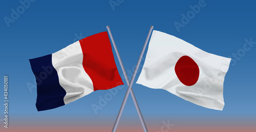 フランスと日本の国旗