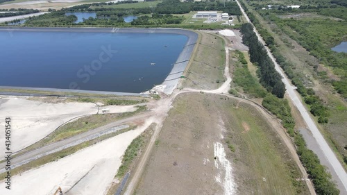 levee dam surounding the Piney Point industrial phosphate site photo