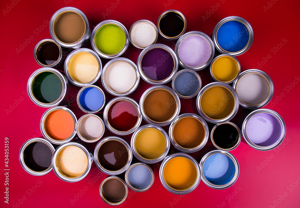Full Buckets of rainbow colored oil paint Full Buckets of rainbow colored oil paint