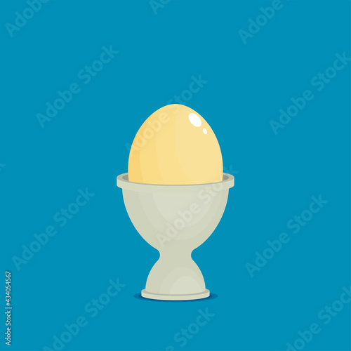 Vector Breakfast soft Boiled Eggs Illustration, simple flat design with banner and text
