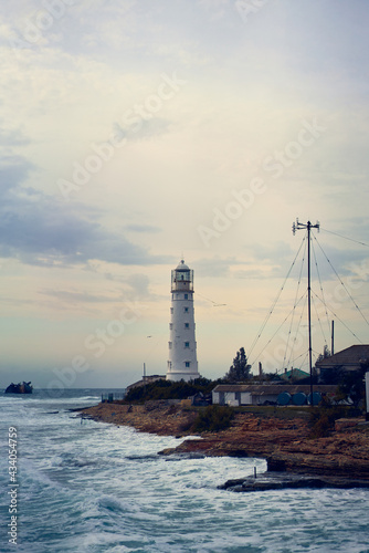 Lighthouse in Tarkhankut national Park in the Republic of Crimea