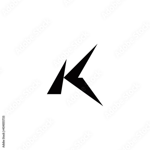 k initial logo design vector template