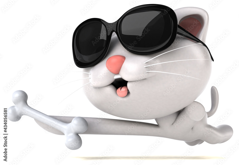 Fun cat - 3D Illustration Fun cat - 3D Illustration