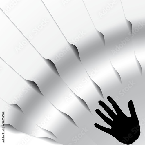 Hintergrund weiss Welle Hand