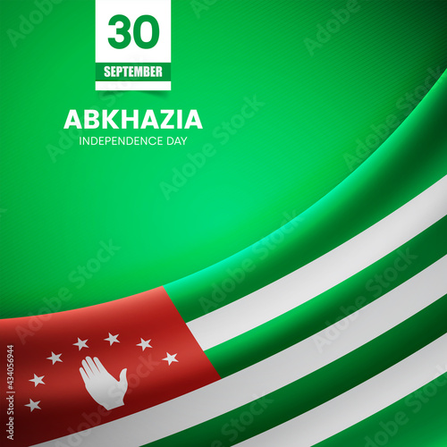 Creative Abkhazia flag on fabric texture. Vintage style independence day background