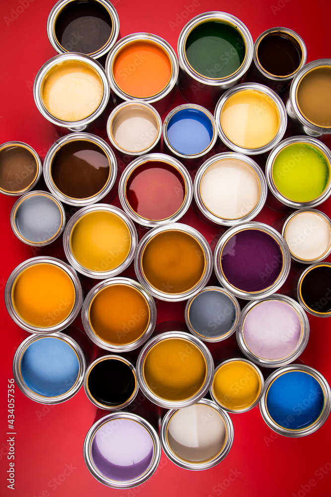 Full Buckets of rainbow colored oil paint Full Buckets of rainbow colored oil paint