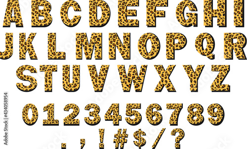 Vector Of The Leopard alphabet