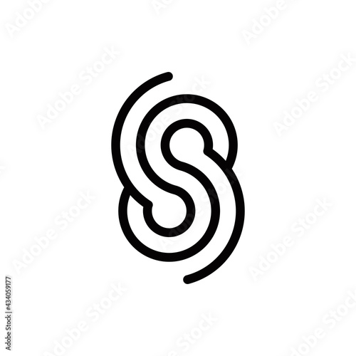 s ss initial logo design vector template