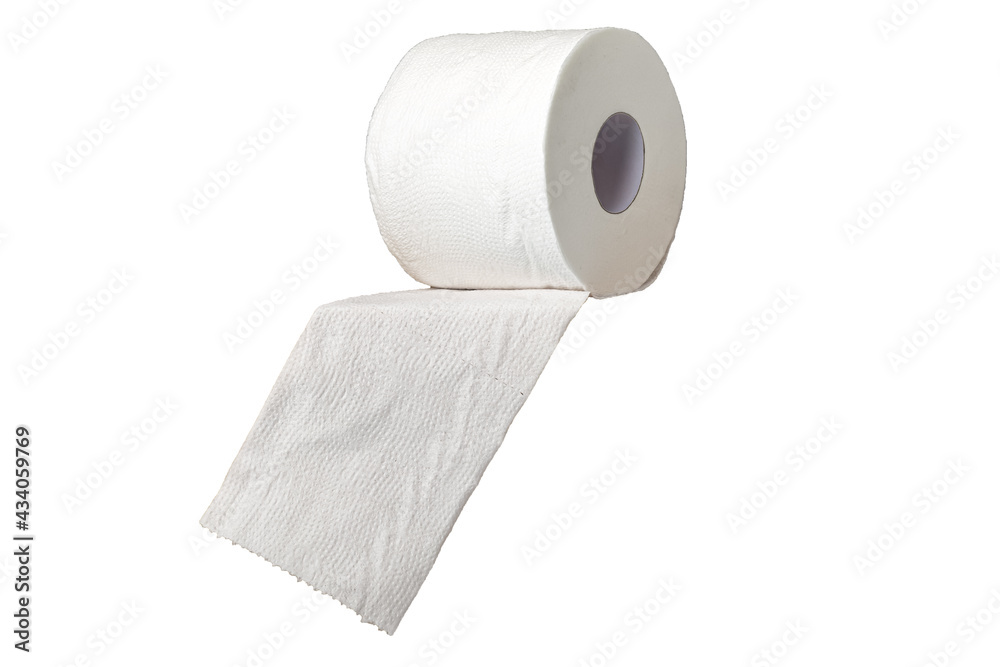 Fototapeta premium White toilet paper isolated on white background