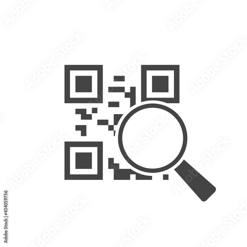 Vector qrr code on white isolated background.