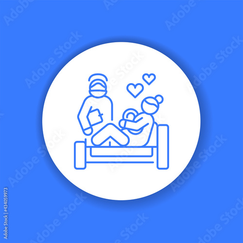 Birth of child color glyph icon. Pictogram for web, mobile app, promo.