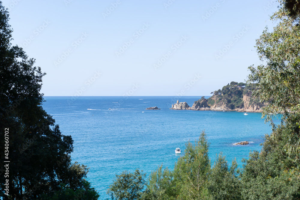 Mediterranean sea landscape from a cliff on the Costa Brava