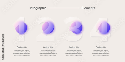 Business process chart infographics with 6 step circles. Circular corporate workflow graphic elements. Company flowchart presentation slide. Vector info graphic in glassmorphism design.