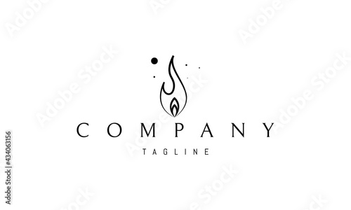 Vector logo on which an abstract image of a candle flame.