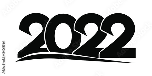 2022 number on white background.  2022 logo text design. Design template Celebration typography poster, banner or greeting card for Happy new year. Vector Illustration