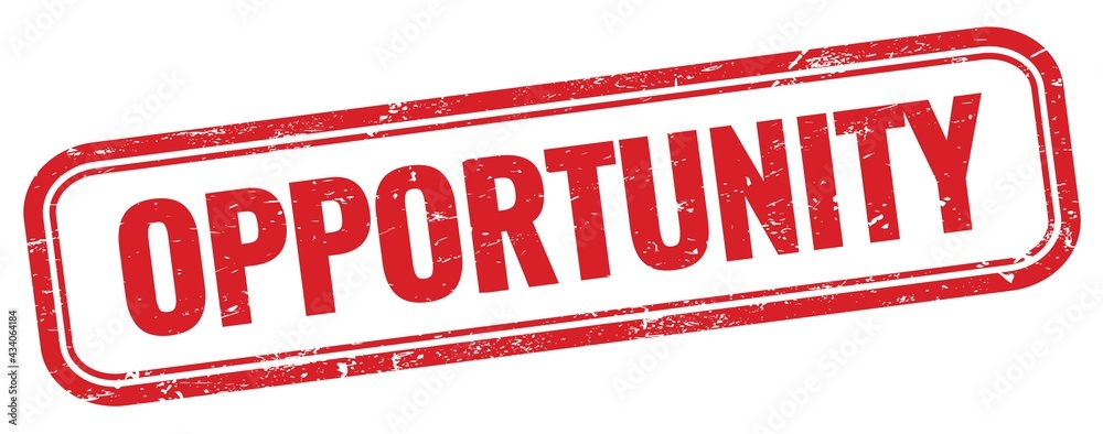 OPPORTUNITY text on red grungy stamp. OPPORTUNITY text on red grungy stamp.